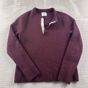Vintage Y2K Abercrombie Fitch Wool Blend 1/4 Button Sweater Mens Large Maroon